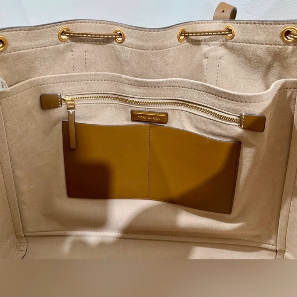 Tory Burch Monogram Drawstring Tote - Picture 5 of 16